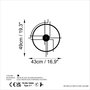 Wallity Reloj de Pared Decorativo Metal Negro 49x43 cm